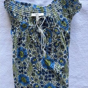 NWOT Joie Blue and Yellow Floral Blouse M
